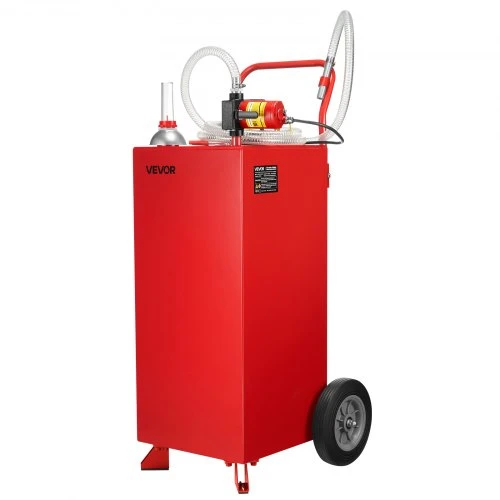 VEVOR 30 galonų kuro vežimėlis, elektrinis siurblys, 32 l/min, dyzelinui ir benzinui, 2 ratai, 10 pėdų žarna