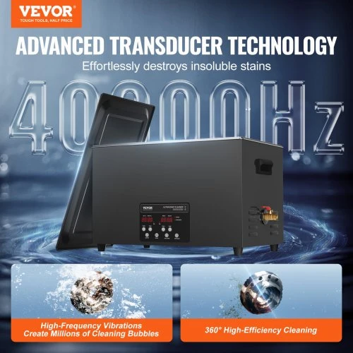 VEVOR 30 l ultragarsinis valytuvas, 600 W, 40 kHz, su laikmačiu ir šildytuvu