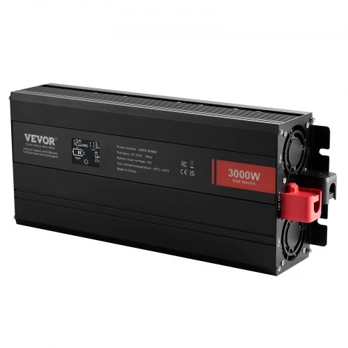 VEVOR 3000 W keitiklis, grynos sinusoidės, DC 12 V į AC 230 V