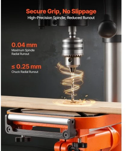 Koduva VEVOR 305 mm stalinė gręžimo staklė, 550 W, 340–2200 aps./min., su lazeriu ir LED šviesa