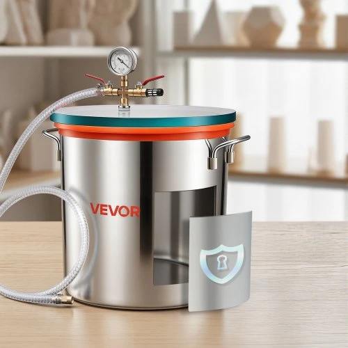 VEVOR 34,1 l vakuuminė kamera, nerūdijantis plienas, su grūdinto stiklo dangčiu