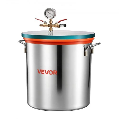 VEVOR 34,1 l vakuuminė kamera, nerūdijantis plienas, su grūdinto stiklo dangčiu