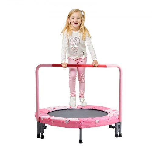 VEVOR 36" vaikų batutas su rankena, sulankstomas mini batutas 3+ metų vaikams, raudonas