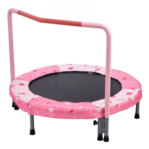 VEVOR 36" vaikų batutas su rankena, sulankstomas mini batutas 3+ metų vaikams, raudonas