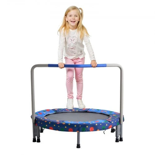 VEVOR 36" vaikų batutas, sulankstomas mini batutas su rankena, 3+ metų vaikams, mėlynas
