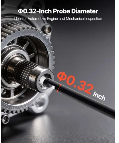 VEVOR 360° motorizuotas sukimosi endoskopas, dvigubos kameros boreskopinė kamera su šviesa, 5" HD IPS, 8 mm, 5 m