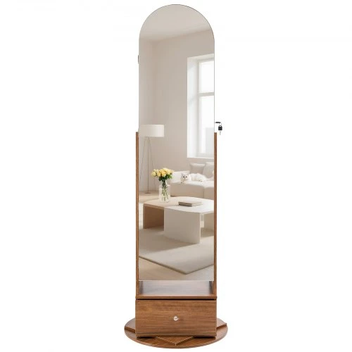 VEVOR 360° sukama papuošalų spintelė, 1655 mm, pilno ilgio veidrodis, rakinama su 2 rakteliais