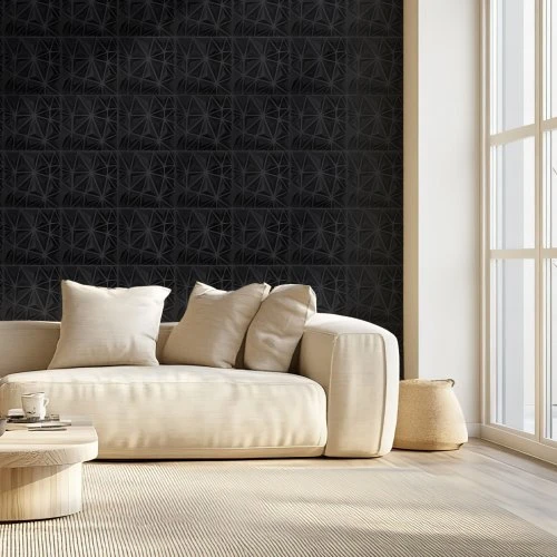 VEVOR 3D sienų panelės, 33 vnt., 11,81 x 11,81 in, PVC, deimanto raštas, matinė juoda