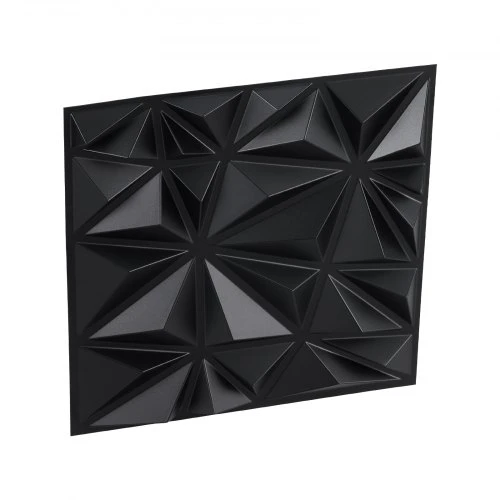 VEVOR 3D sienų panelės, 33 vnt., 11,81 x 11,81 in, PVC, deimanto raštas, matinė juoda