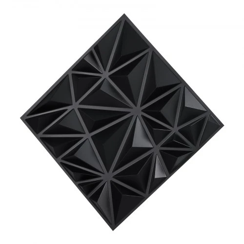VEVOR 3D sienų panelės, 33 vnt., 11,81 x 11,81 in, PVC, deimanto raštas, matinė juoda