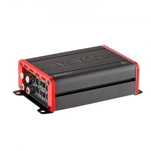 VEVOR 4 kanalų tiltuojamas automobilinis garso stiprintuvas, Class D, iki 4 x 120 W prie 4 Ω / 4 x 200 W prie 2 Ω
