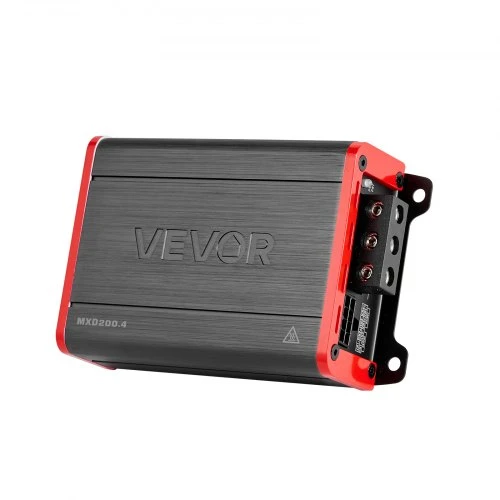 VEVOR 4 kanalų tiltuojamas automobilinis garso stiprintuvas, Class D, iki 4 x 120 W prie 4 Ω / 4 x 200 W prie 2 Ω