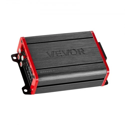 VEVOR 4 kanalų tiltuojamas automobilinis garso stiprintuvas, Class D, iki 4 x 120 W prie 4 Ω / 4 x 200 W prie 2 Ω