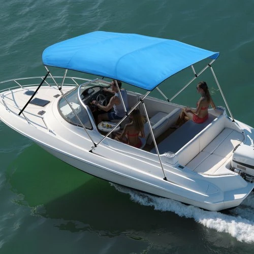 Koduva VEVOR 4 lankų valties bimini stogelis, 600D poliesteris, aliuminio lydinys, 96"Lx(79"-84")Wx54"H, Pacific Mėlyna
