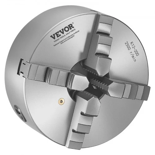 VEVOR 4 nasrų tekinimo griebtuvas, 8 col. (200 mm), savaime centruojantis, 1 1/2-8 sriegis