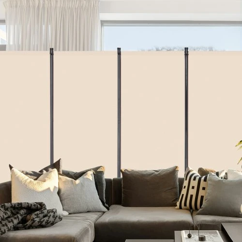 VEVOR 4 panelių kambario pertvara, sulankstoma privatumo širma, smėlio spalvos