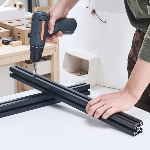 VEVOR 4 vnt. 4040 T formos aliuminio profiliai, 600 mm, juodi