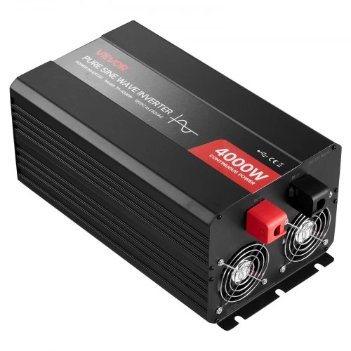 VEVOR 4000 W galios keitiklis, 12 V DC į 230 V AC, grynos sinusoidės, LCD ekranas, nuotolinio valdymo pultas, USB, Type-C