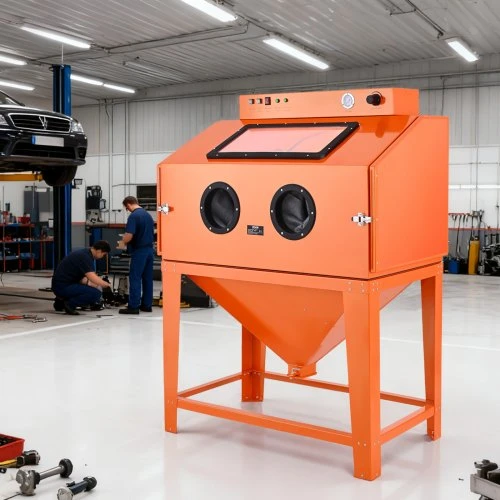 Koduva VEVOR 435 l smėliavimo kabinetas, plieno su dviem smėliavimo pistoletais, 117 l media bunkeriu ir 1200 W dulkių rinktuvu