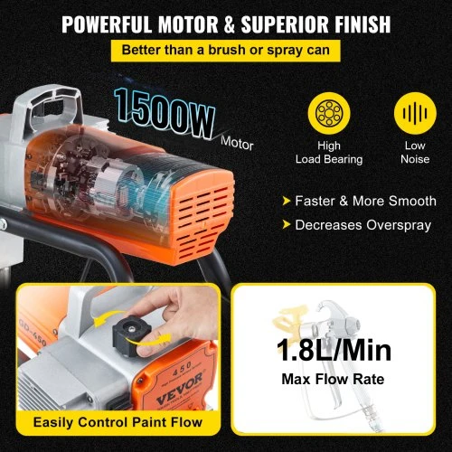 Koduva VEVOR 450 beorė dažų purkštuvė, 1500 W, 3000 PSI