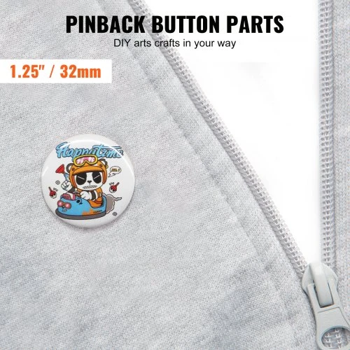 VEVOR 500 komplektų 32 mm prisegamo ženklelio detalės, „pasidaryk pats“