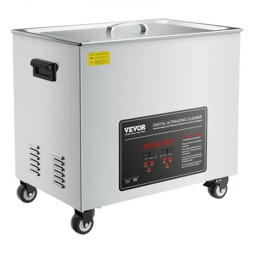 VEVOR 50L ultragarsinis valiklis, pramoninis, su krepšiu ir skaitmeniniu ekranu, 840 W, nerūdijančio plieno