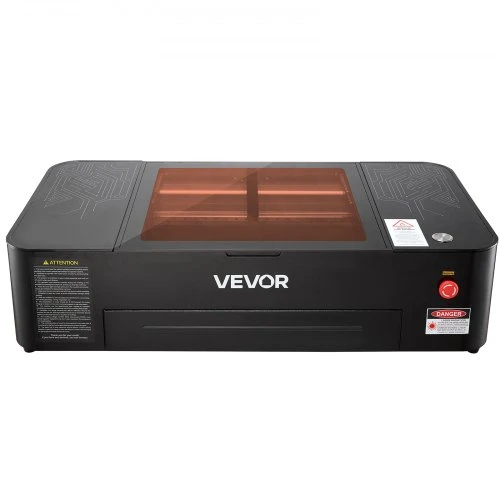 Koduva VEVOR 55W CO2 lazerinis graviravimo ir pjovimo įrenginys, 500 x 300 mm, stalinis su 16 MP kamera, vandens pompa ir sukamuoju ašimi