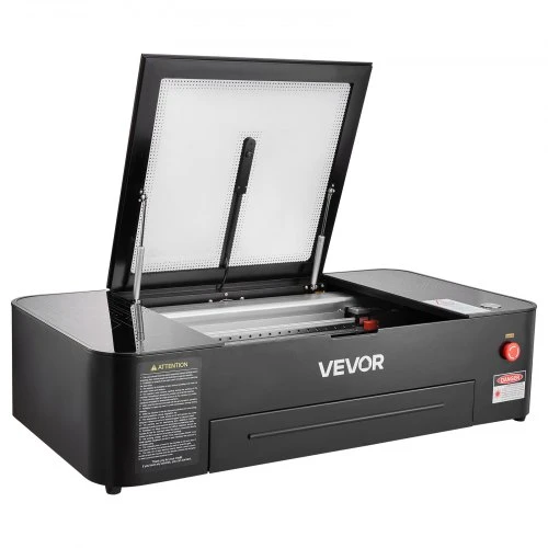Koduva VEVOR 55W CO2 lazerinis graviravimo ir pjovimo įrenginys, 500 x 300 mm, stalinis su 16 MP kamera, vandens pompa ir sukamuoju ašimi