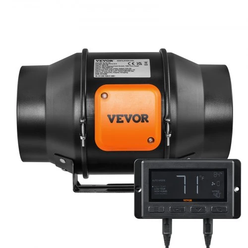 Koduva VEVOR 6 colių inline duct ventiliatorius 402 CFM su temperatūros ir drėgmės valdikliu