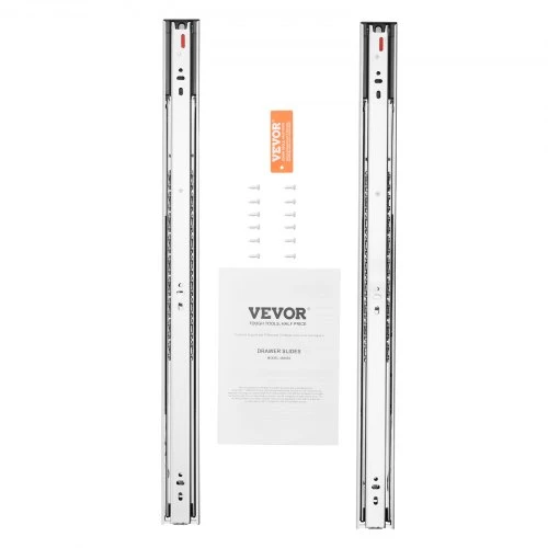 VEVOR 6 poros 609,6 mm stalčiaus bėgelių su šoniniu montavimu, pilno ištraukimo, minkšto uždarymo, 100 lbs