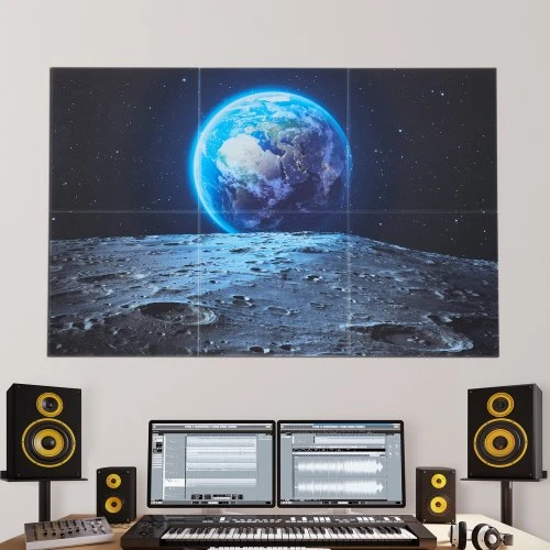 Koduva VEVOR 6 vnt. akustinės sienų plokštės „Earth“, 600 x 600 x 10 mm, lipnios