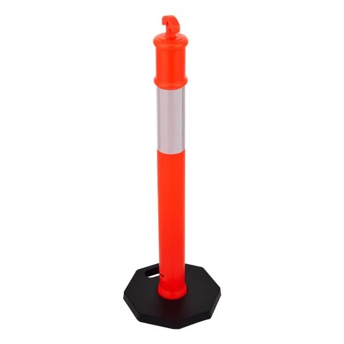 Koduva VEVOR 6 vnt. eismo žymėjimo stulpeliai, 1140 mm, raudoni, su pasunkintu pagrindu ir atšvaitinėmis juostomis