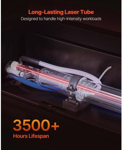 Koduva VEVOR 60 W CO2 lazerinis graviravimo ir pjovimo įrenginys, 600 x 400 mm, 4 krypčių oro pagalba