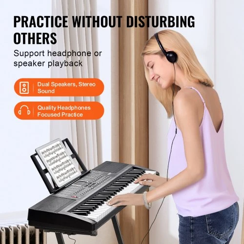 VEVOR 61 klavišo skaitmeninis pianinas, BD-663, 200 tonų, 200 ritmų