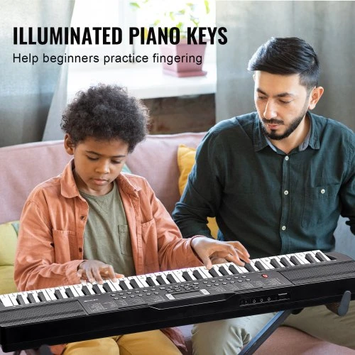 VEVOR 61 klavišo skaitmeninis pianinas, BD-663, 200 tonų, 200 ritmų