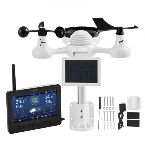 VEVOR 7-in-1 Wi-Fi orų stotis su 186 mm TFT ekranu ir belaidžiu lauko jutikliu