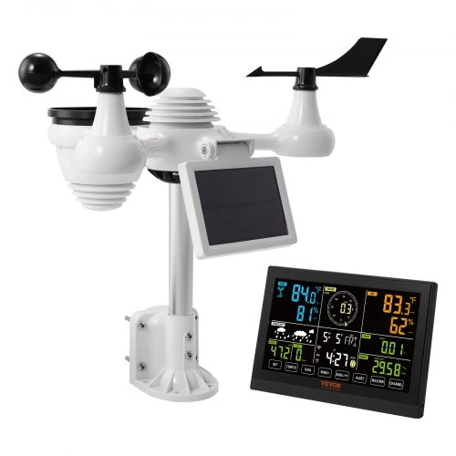 VEVOR 7 viename Wi‑Fi meteorologinė stotis su lauko jutikliu, 19,1 cm ekranas