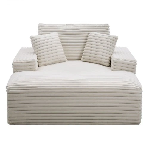 Sofa VEVOR 8035 chaise lounge kėdė, kreminė, 1380 x 1500 x 700 mm