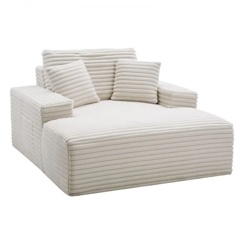 Sofa VEVOR 8035 chaise lounge kėdė, kreminė, 1380 x 1500 x 700 mm