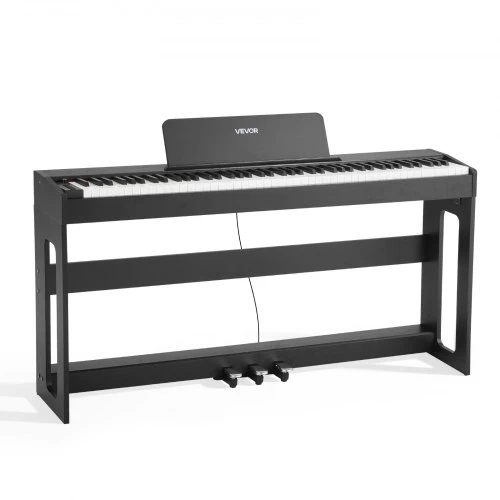 VEVOR 88 klavišų pasvertas skaitmeninis pianinas, juodas
