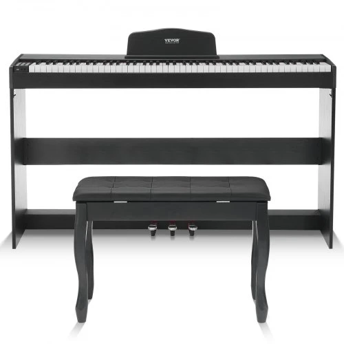 VEVOR 886 svertinis skaitmeninis pianinas, 88 klavišai, juodas ir baltas