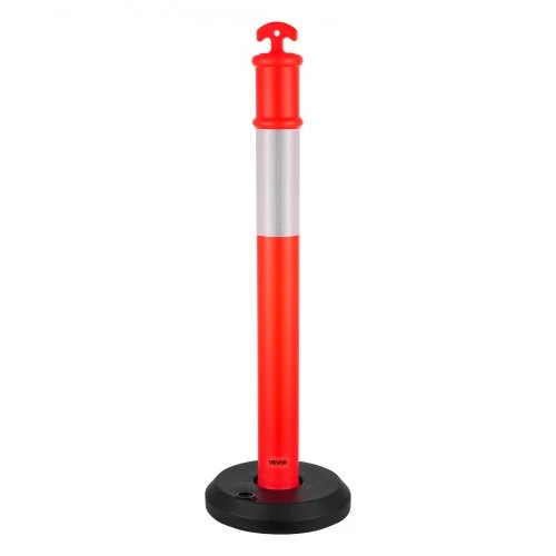 Koduva VEVOR 9 vnt. eismo atitvėrimo stulpeliai, 1140 mm, su užpildomu pagrindu ir atspindinčiomis juostomis, raudoni