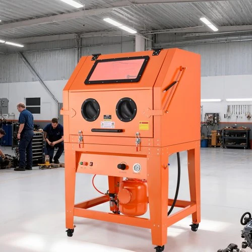 VEVOR 927 L smėliavimo spinta su slėginiu baku, ant ratų, 121 l medžiagos bunkeriu ir 1200 W dulkių surinkėju