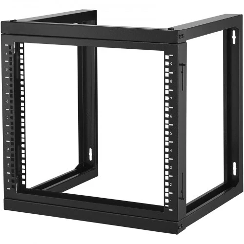 Koduva VEVOR 9U sieninis serverio tinklo stelažas, atvira konstrukcija, juodas, 530x450x520 mm