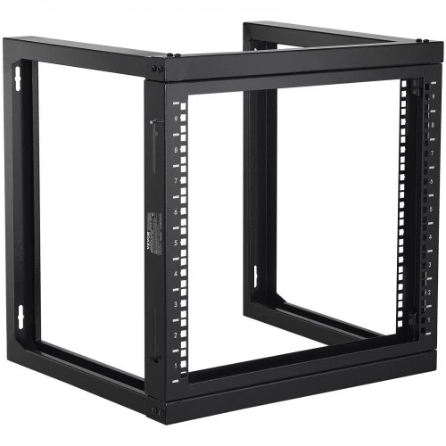Koduva VEVOR 9U sieninis serverio tinklo stelažas, atvira konstrukcija, juodas, 530x450x520 mm