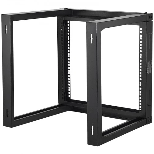 Koduva VEVOR 9U sieninis serverio tinklo stelažas, atvira konstrukcija, juodas, 530x450x520 mm