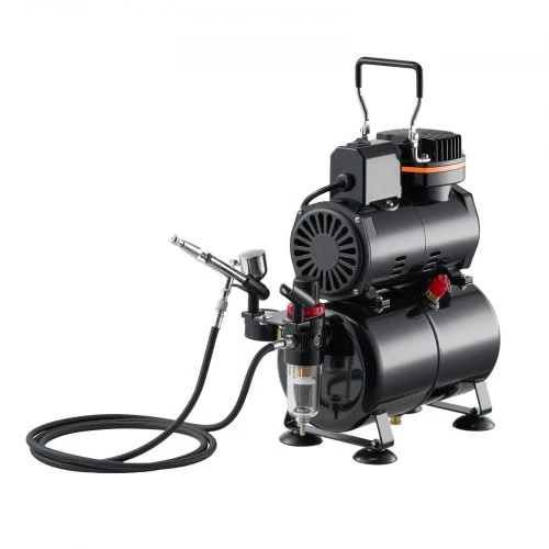 VEVOR Aerografo rinkinys su kompresoriumi TC-20, 120 W, 3 l bakas, 1 dvigubo veikimo aerografas, 3 antgaliai