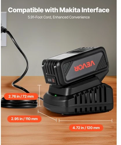 VEVOR Akumuliatoriaus ir įkroviklio rinkinys, 20V, 4000 mAh, BLD18A-4000
