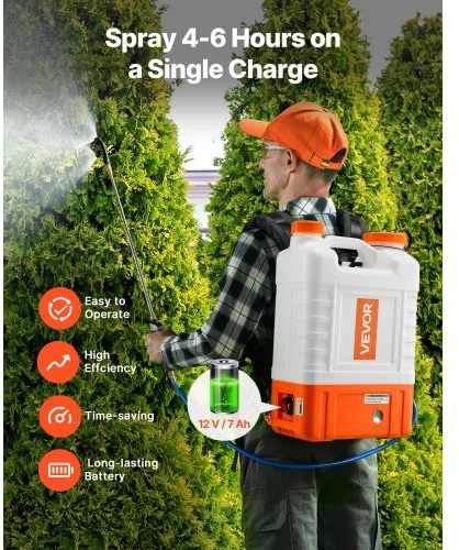 Koduva VEVOR akumuliatorinis kuprinis purkštuvas su vežimėliu, 15 l, 12 V, 0–94 PSI