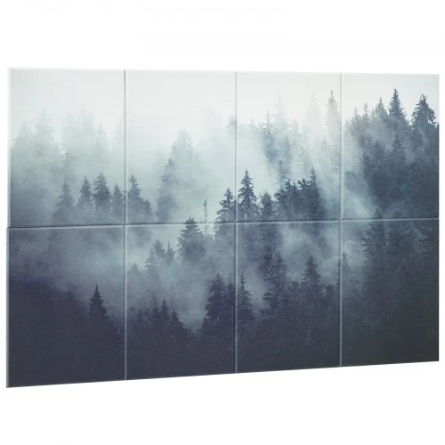Koduva VEVOR akustinės plokštės 8 vnt., Dark Forest, 400 x 300 x 10 mm, lipnios